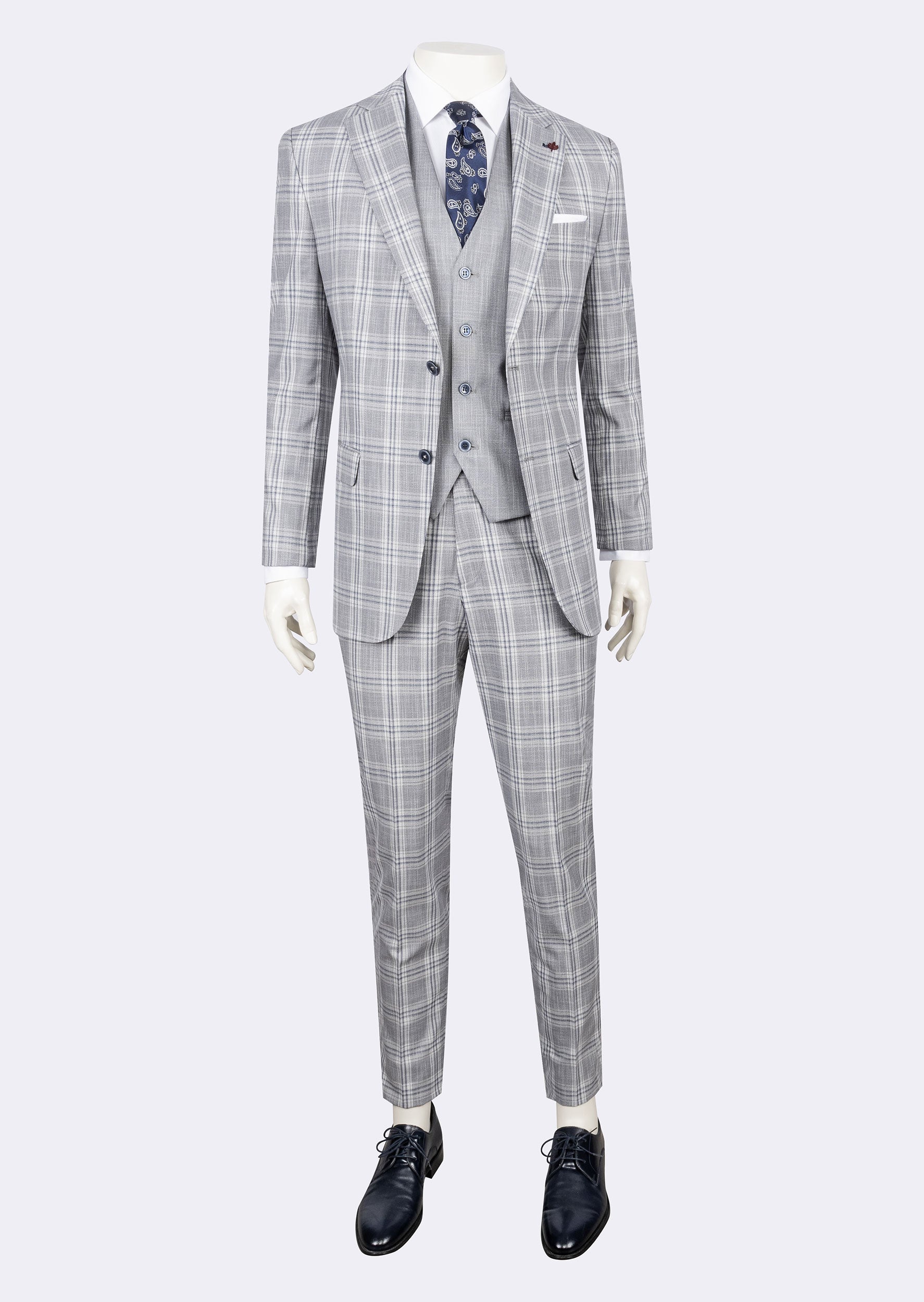 Grey - Navy Three-Piece Suit