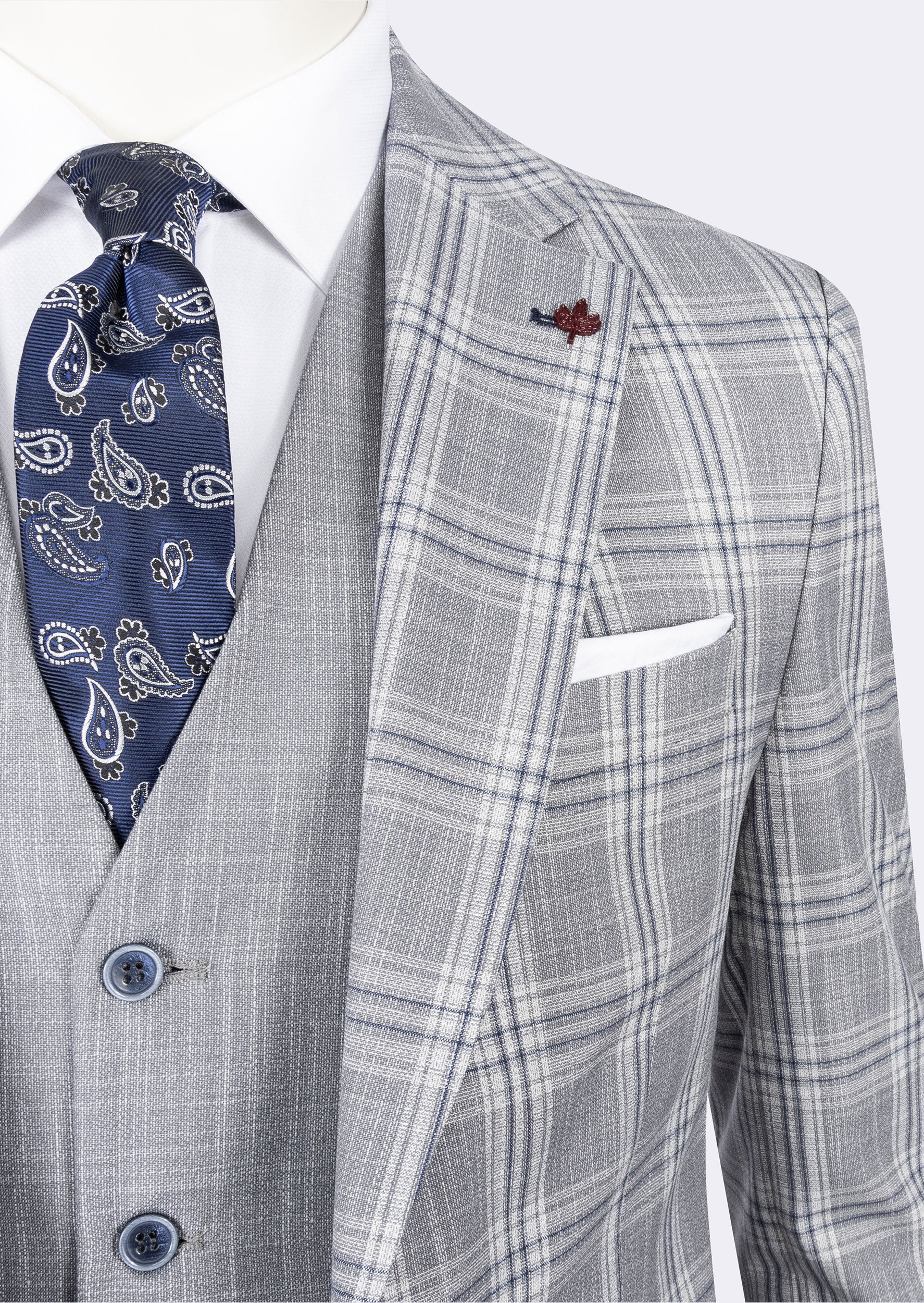 Grey - Navy Three-Piece Suit