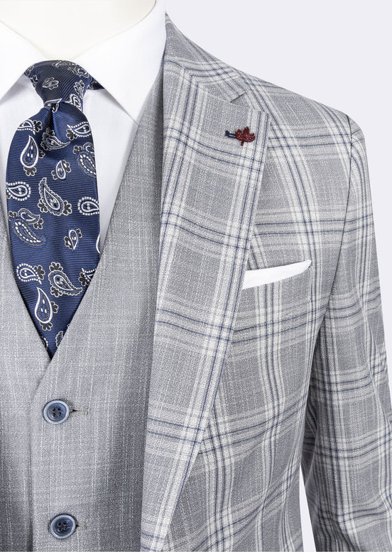 Grey - Navy Three-Piece Suit