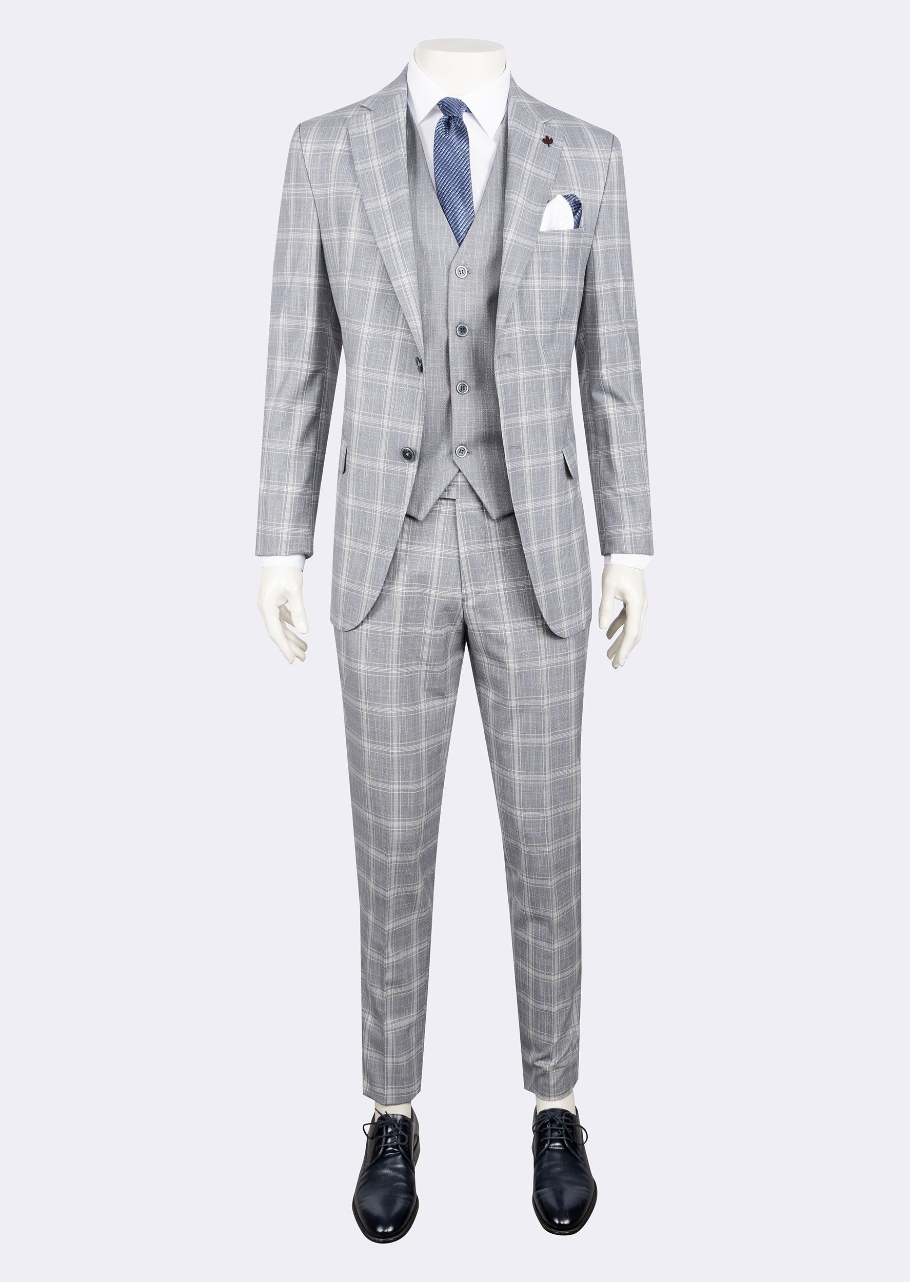 Grey - Blue Three-Piece Suit