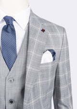 Grey - Blue Three-Piece Suit