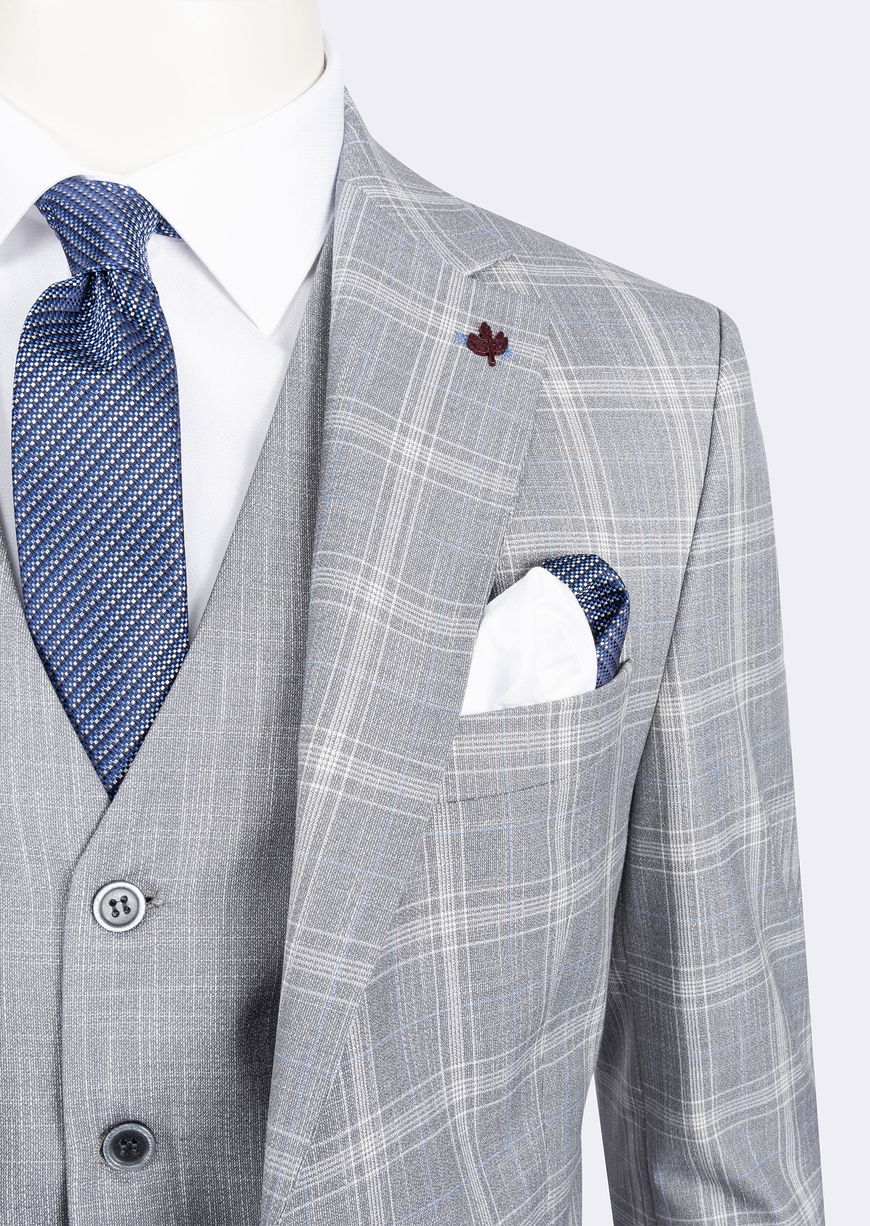 Grey - Blue Three-Piece Suit