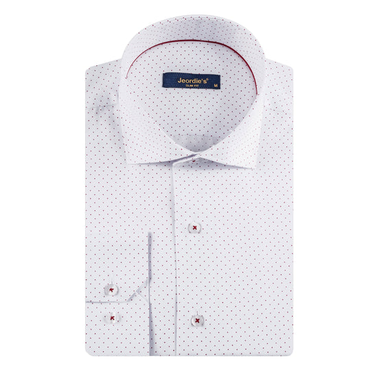 White - Burgundy Long Sleeve Shirt