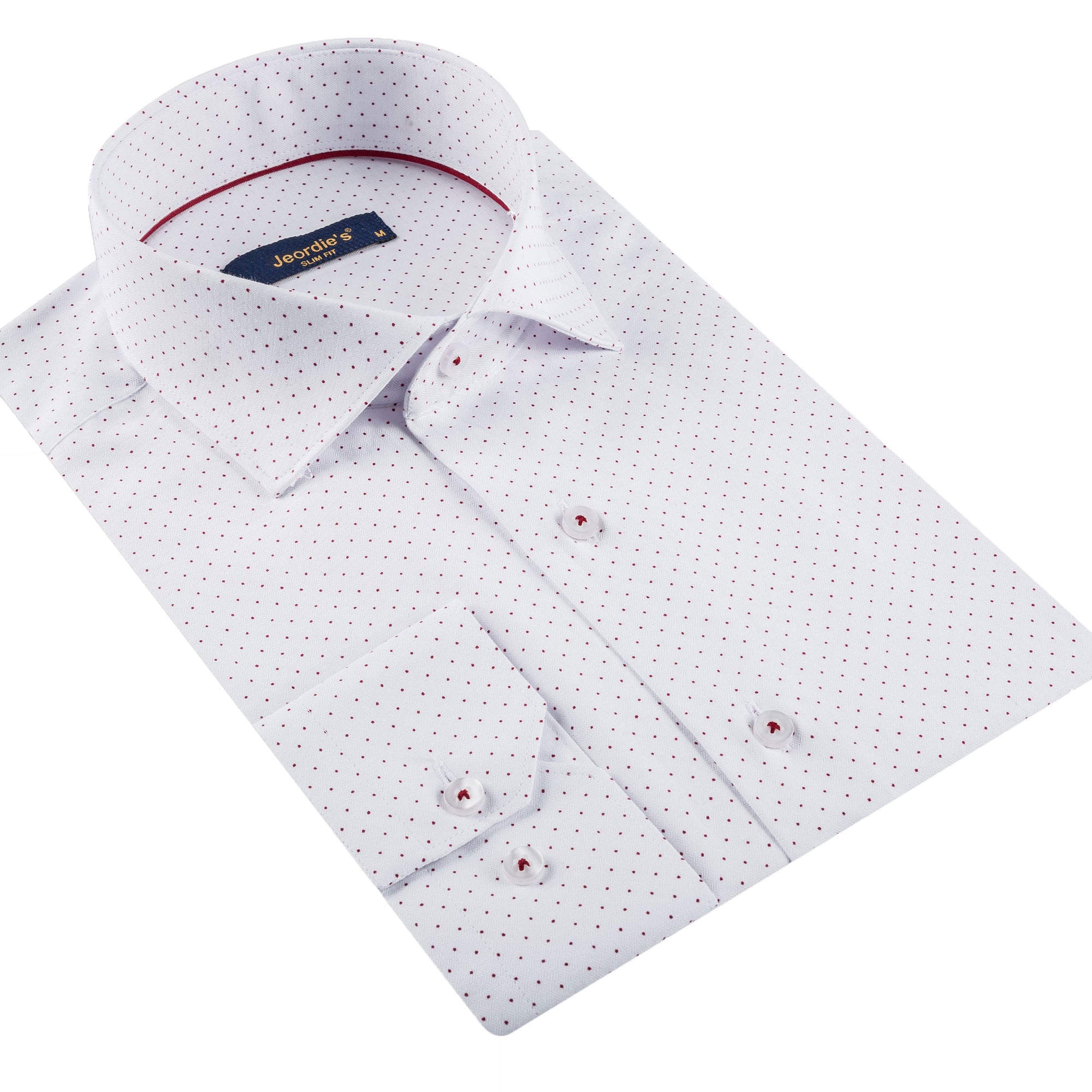 White - Burgundy Long Sleeve Shirt