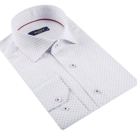 White - Burgundy Long Sleeve Shirt