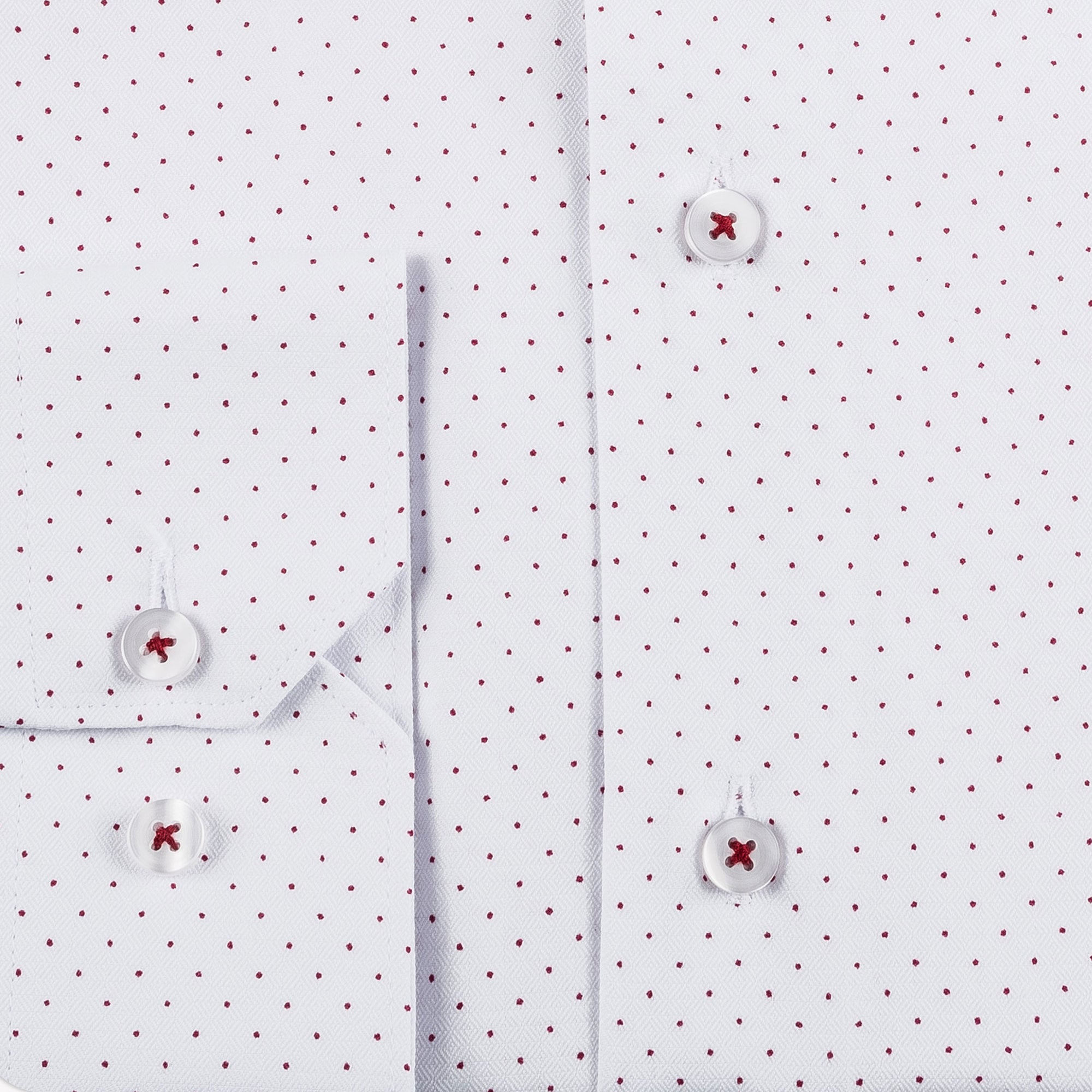 White - Burgundy Long Sleeve Shirt