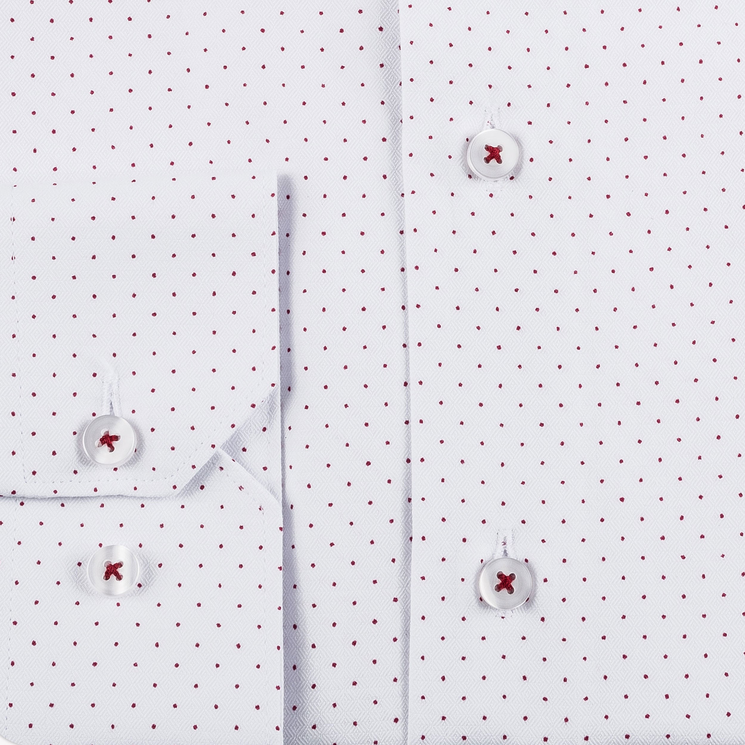 White - Burgundy Long Sleeve Shirt