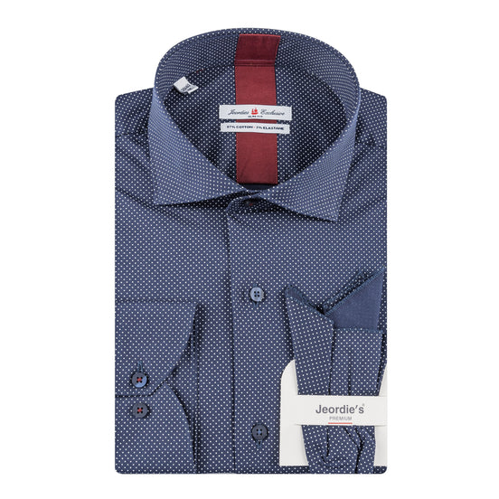 Navy - White Cotton Shirt