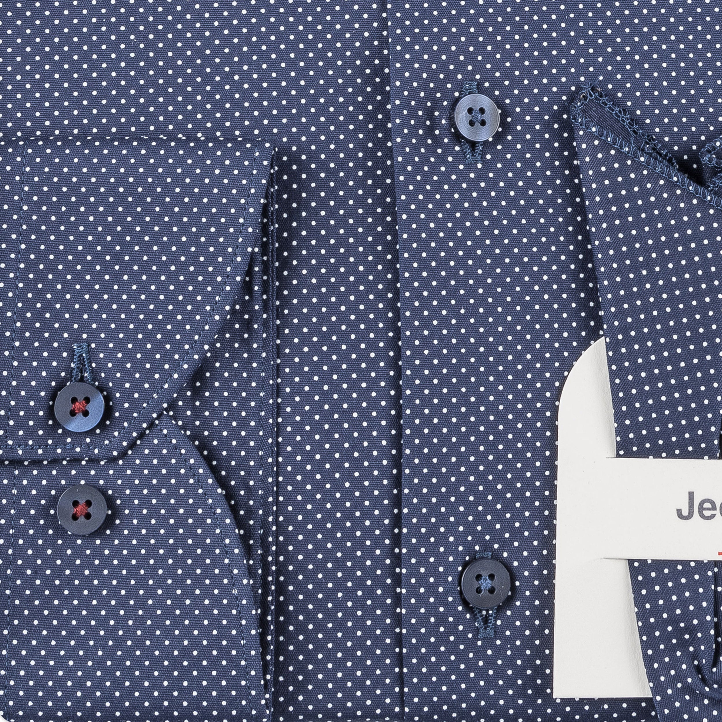 Navy - White Cotton Shirt