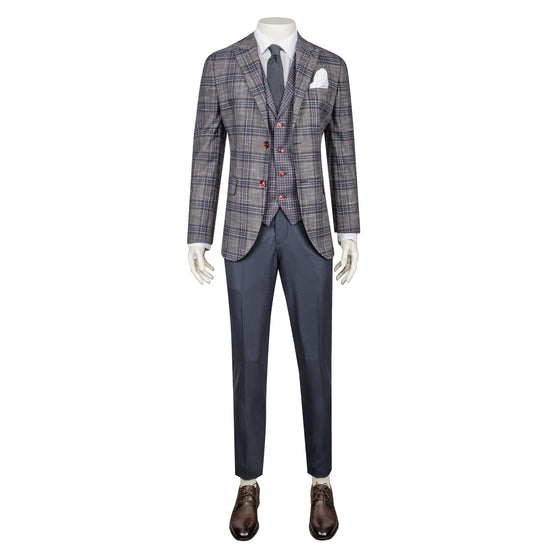 Navy - Beige Three-Piece Suit