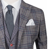 Navy - Beige Three-Piece Suit