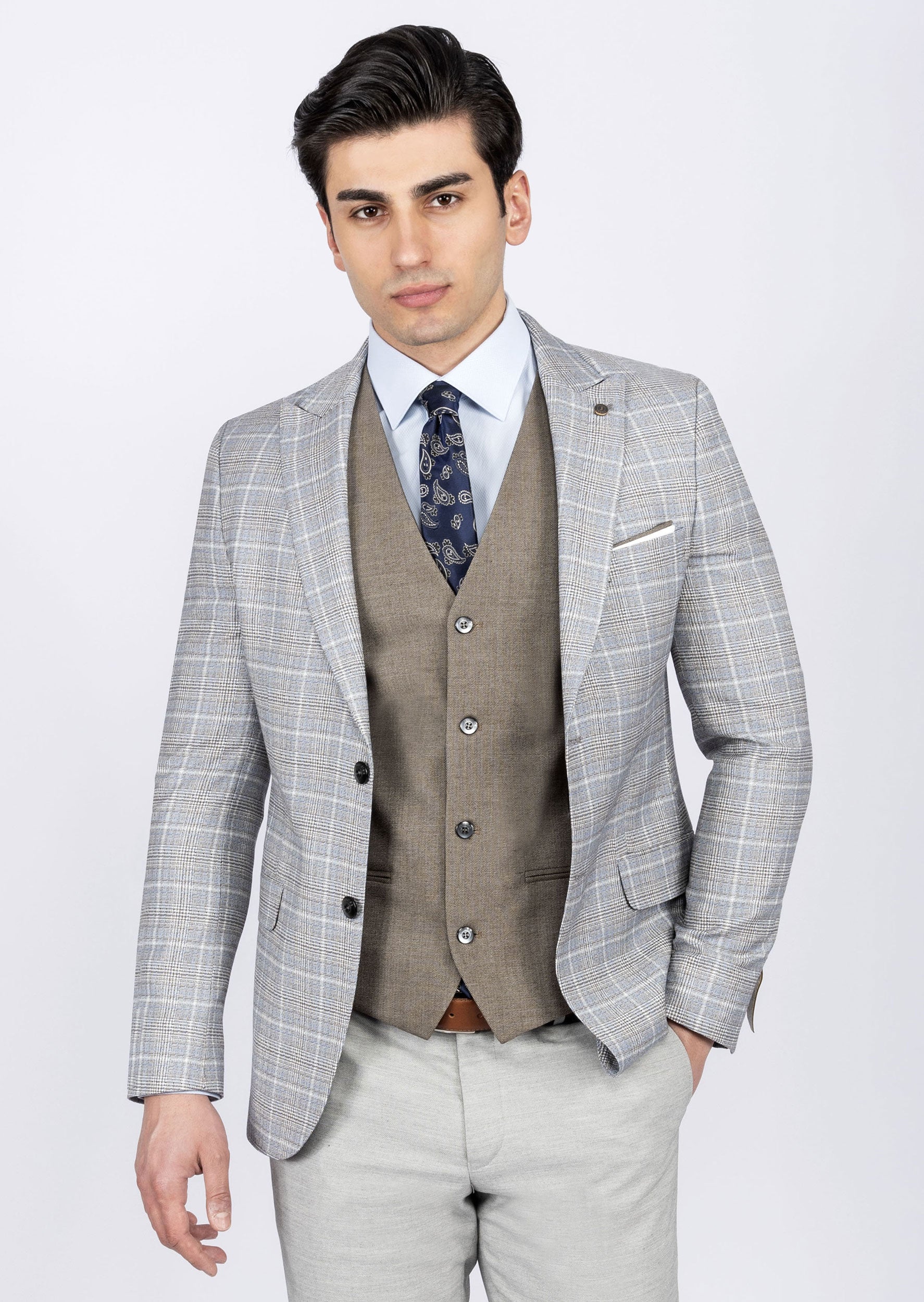Light Blue Three-Piece Suit
