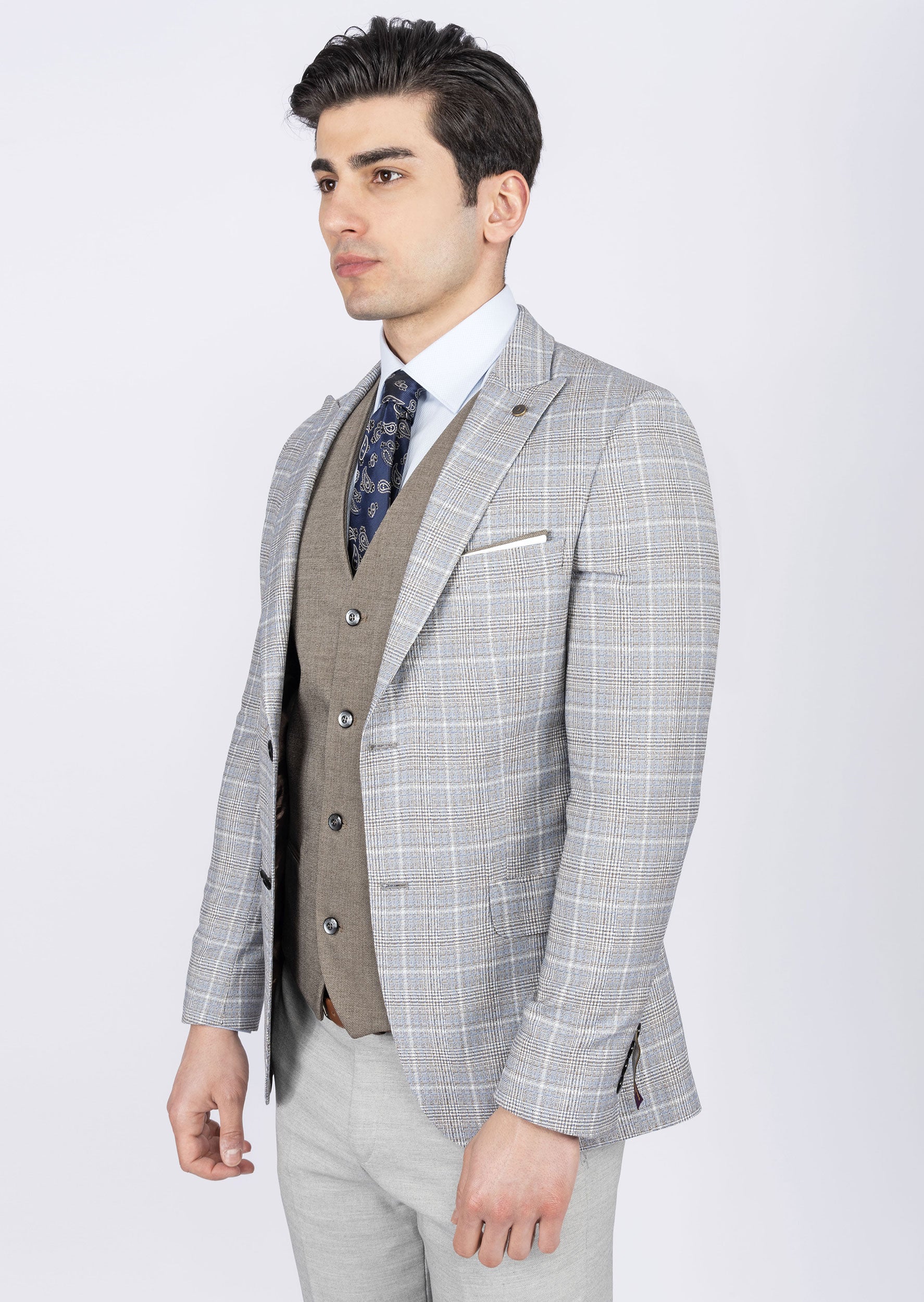 Light Blue Three-Piece Suit
