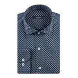 Navy - White Long Sleeve Shirt