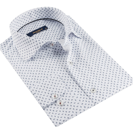 White - Navy Long Sleeve Shirt