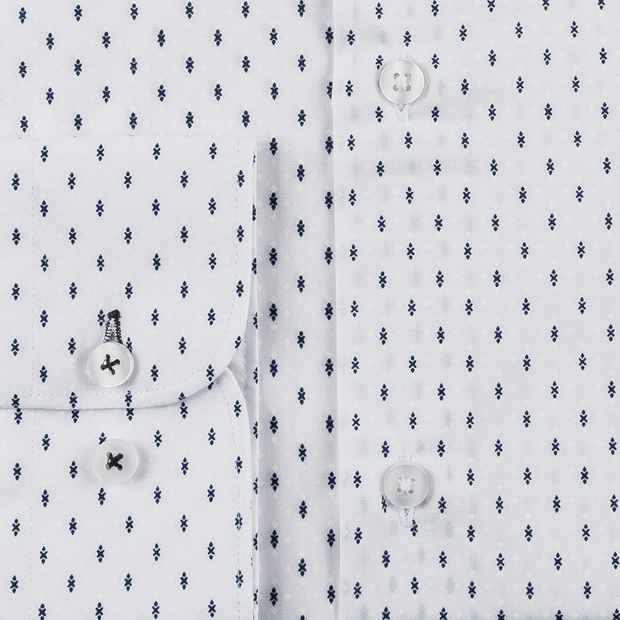 White - Navy Long Sleeve Shirt