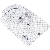 White - Navy Cotton Shirt