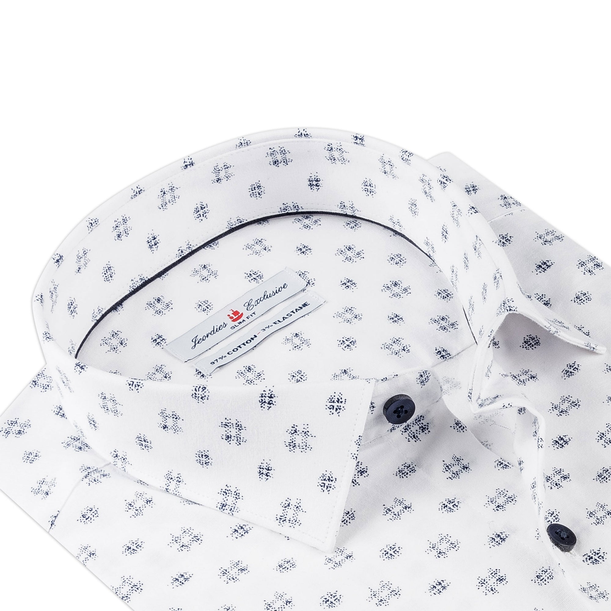 White - Navy Cotton Shirt