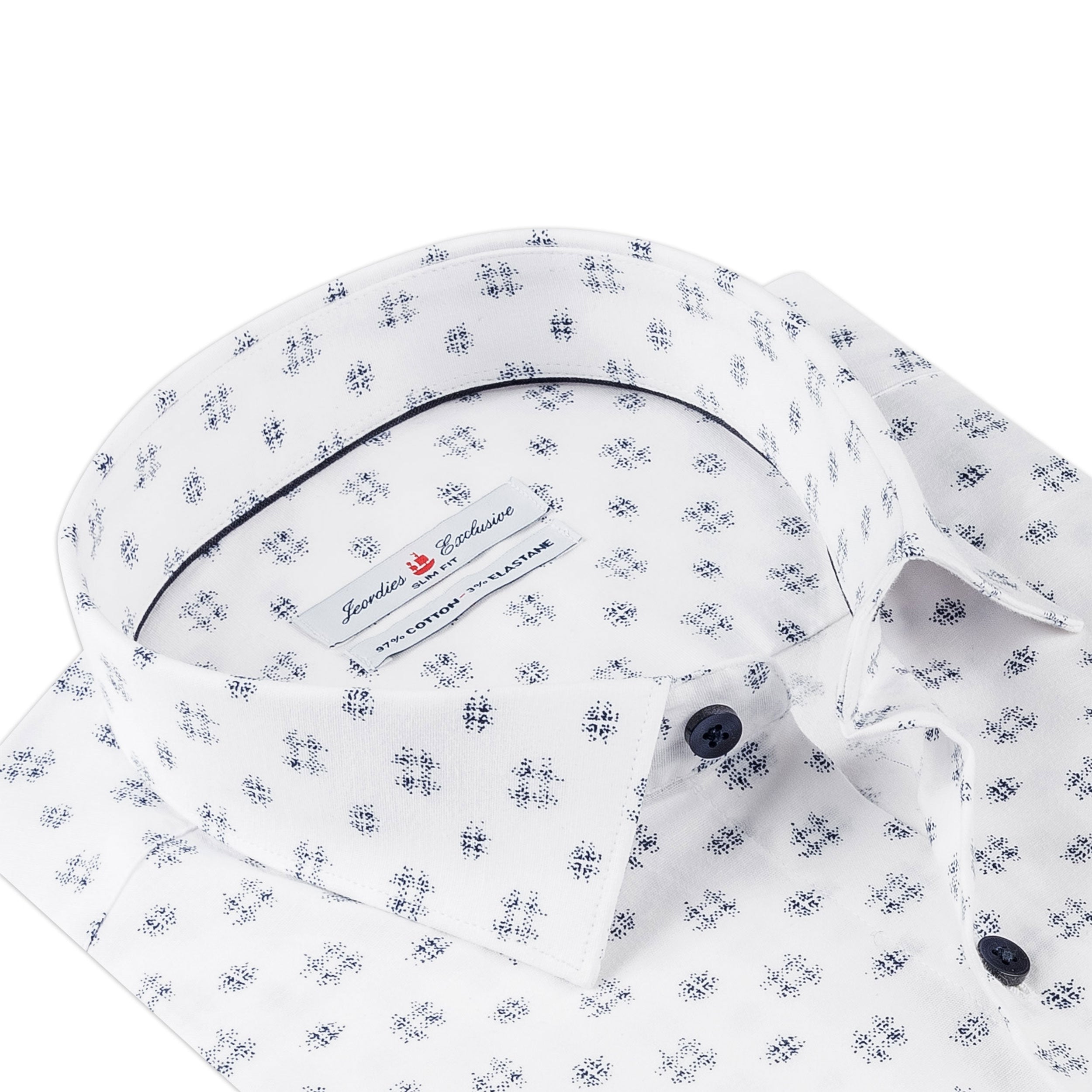 White - Navy Cotton Shirt