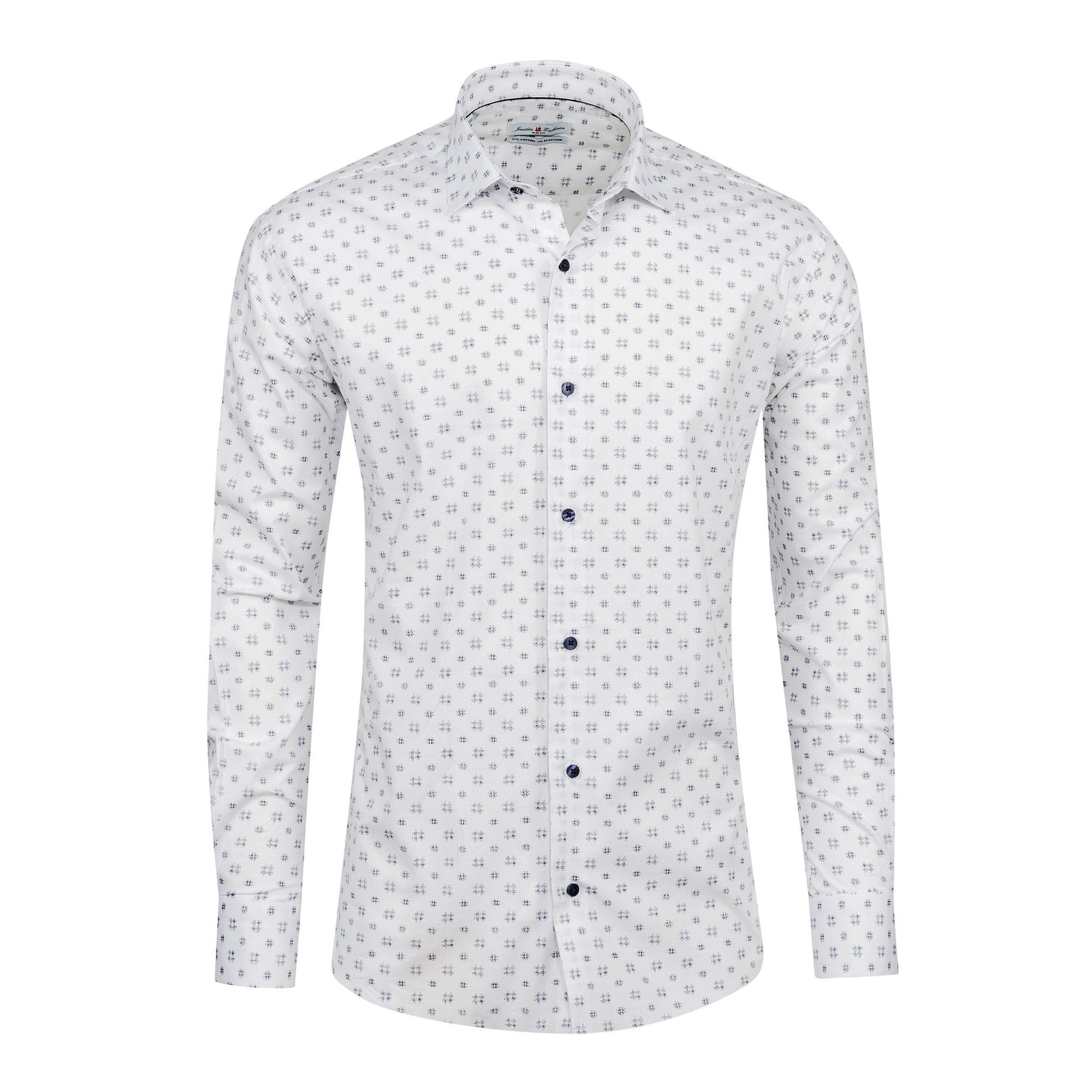 White - Navy Cotton Shirt