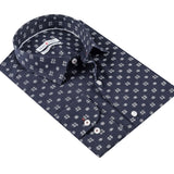 Navy - White Cotton Shirt