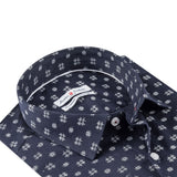Navy - White Cotton Shirt