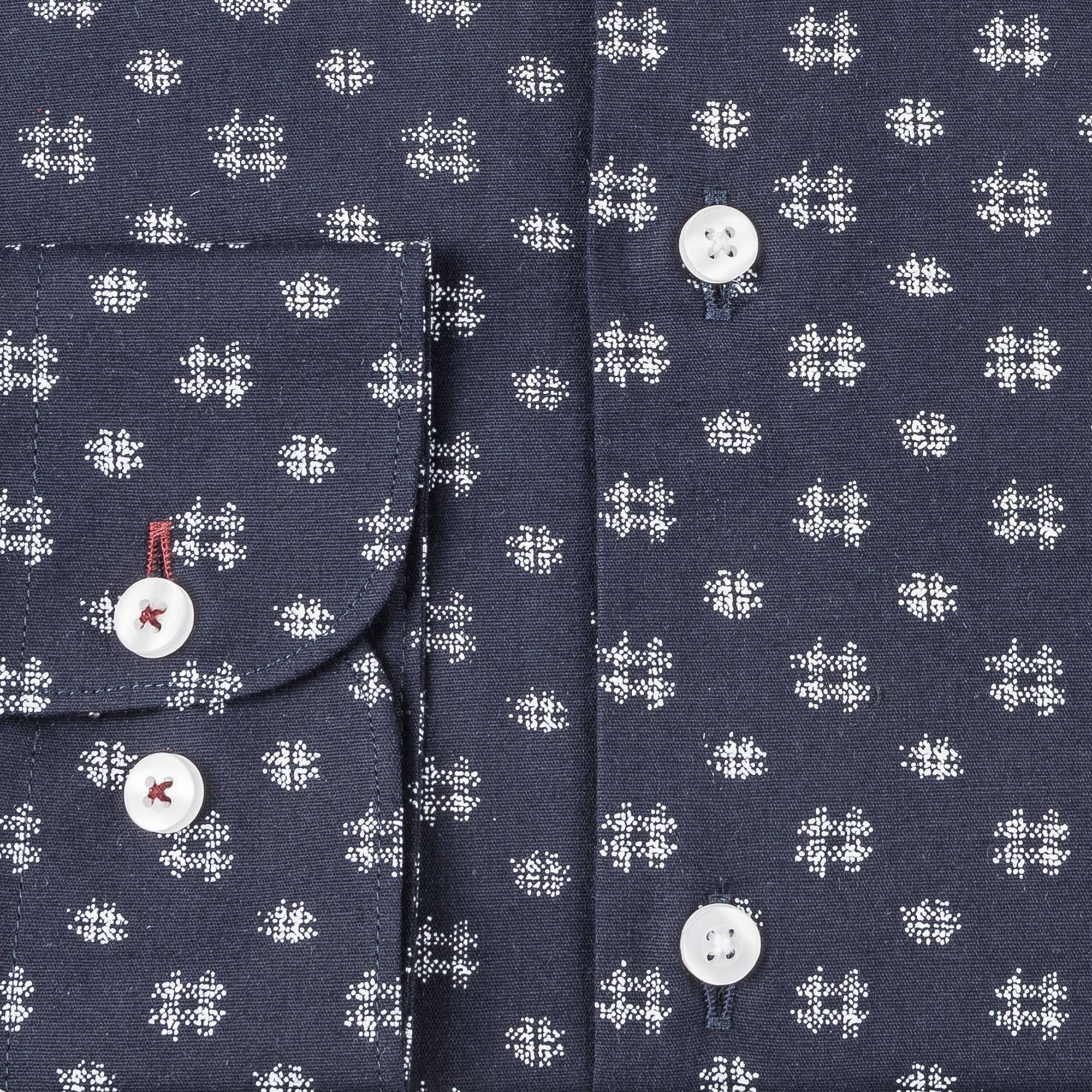 Navy - White Cotton Shirt