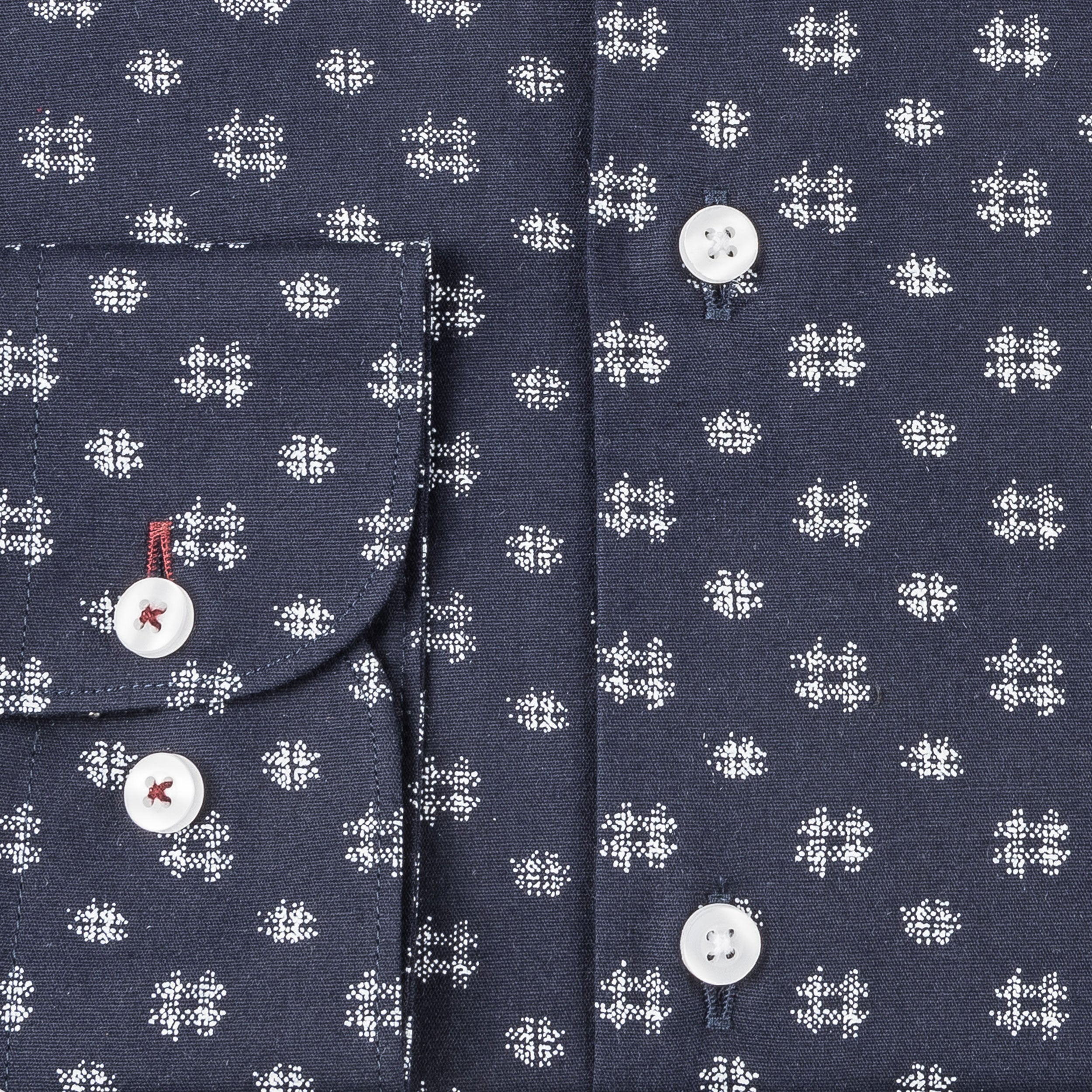 Navy - White Cotton Shirt