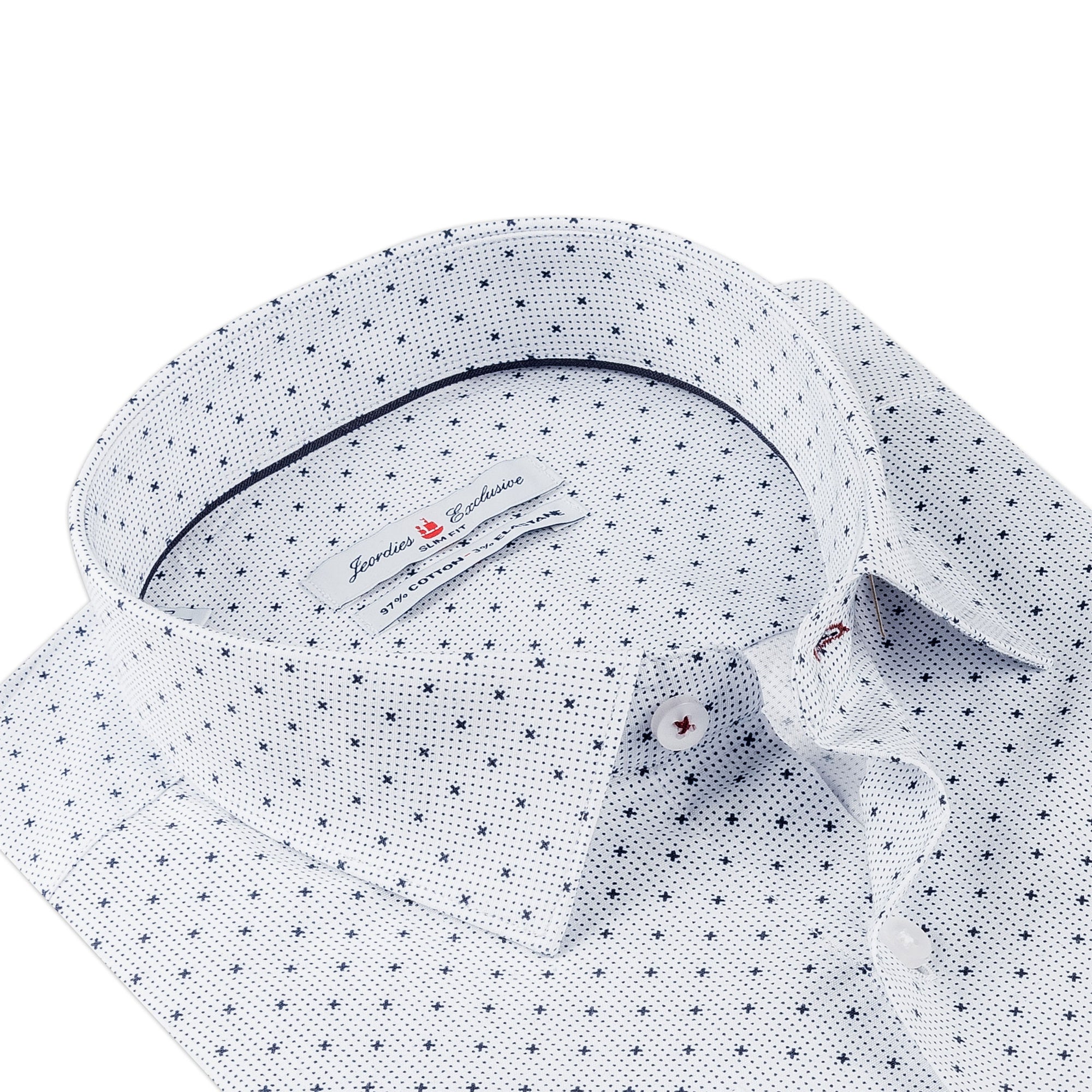 White - Navy Cotton Shirt