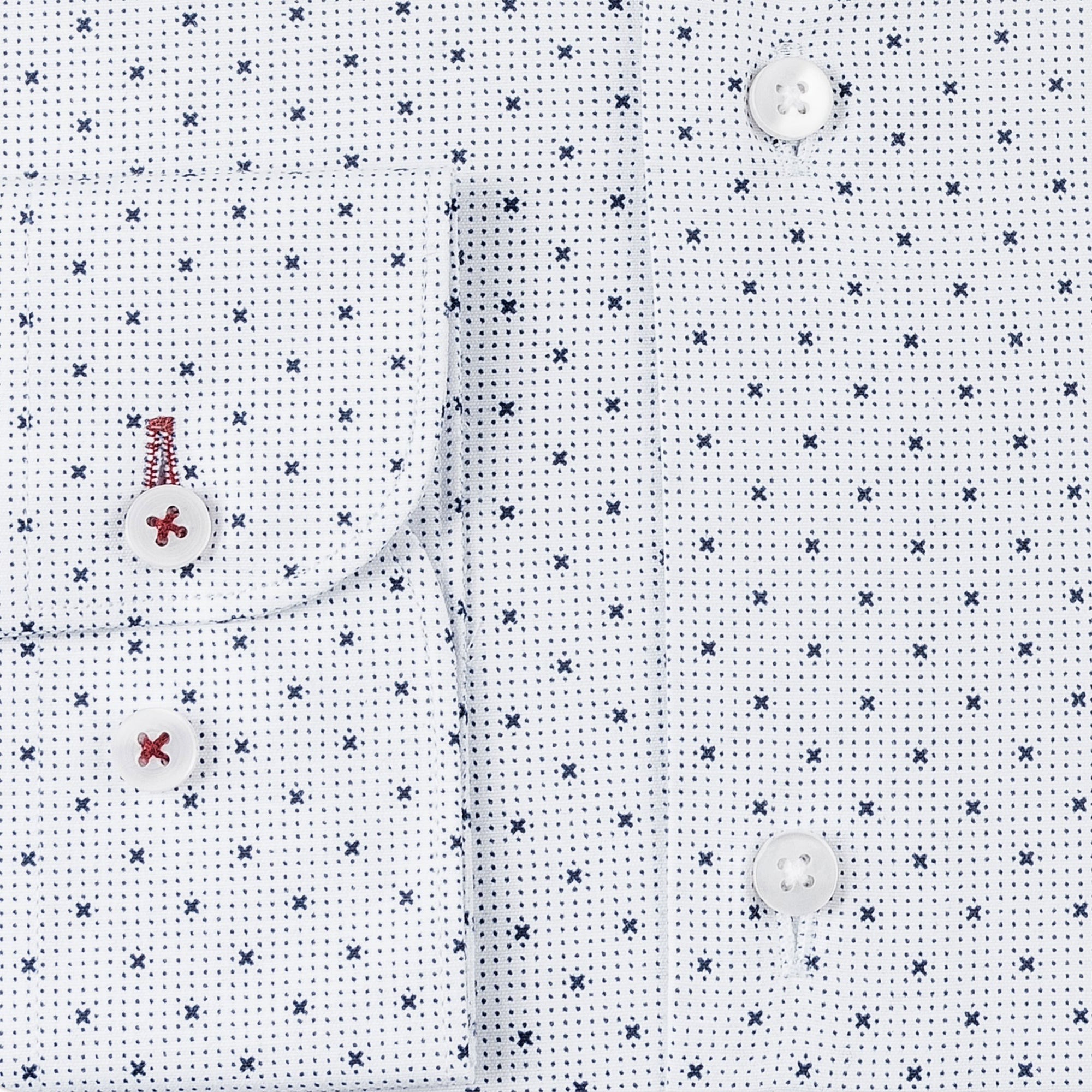 White - Navy Cotton Shirt