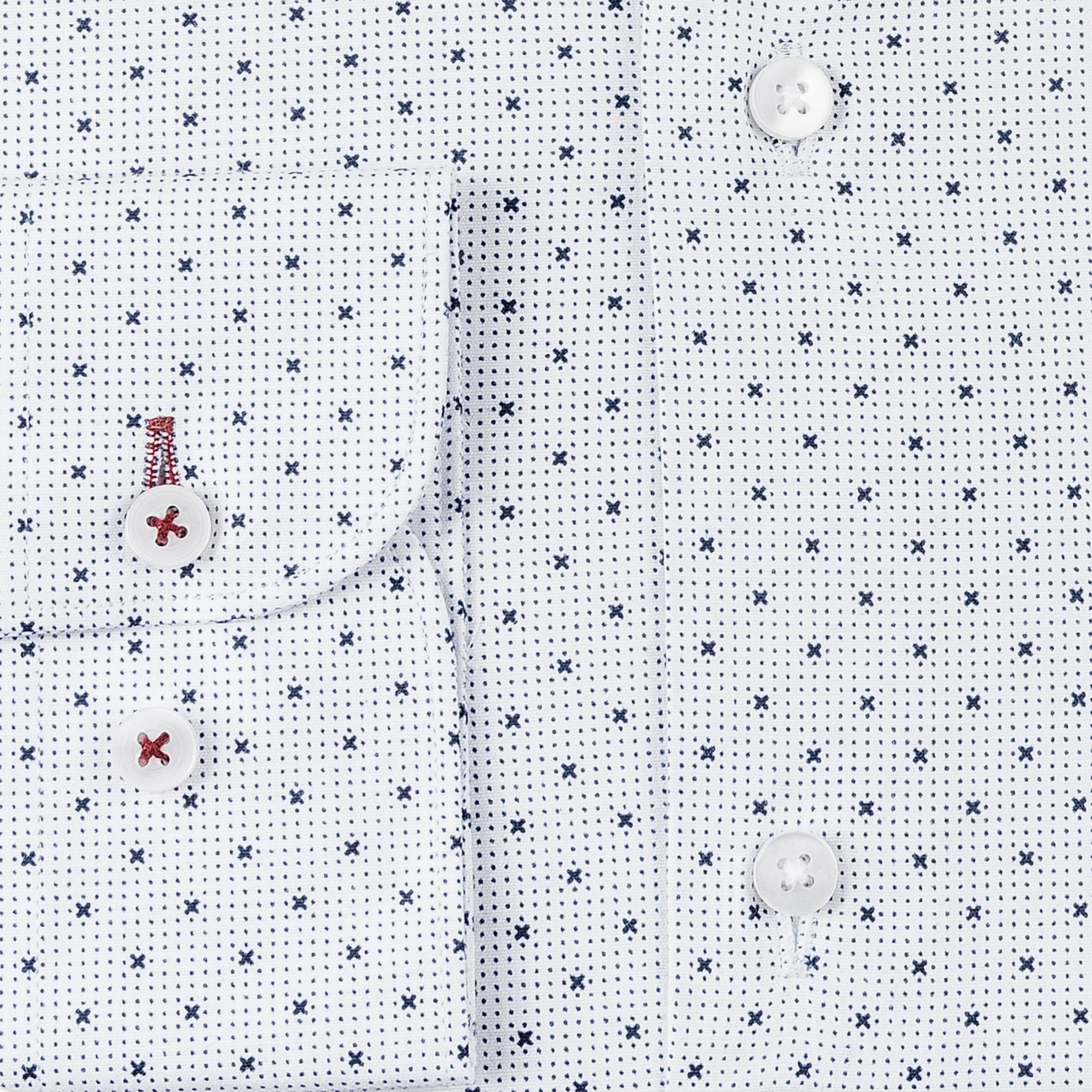 White - Navy Cotton Shirt