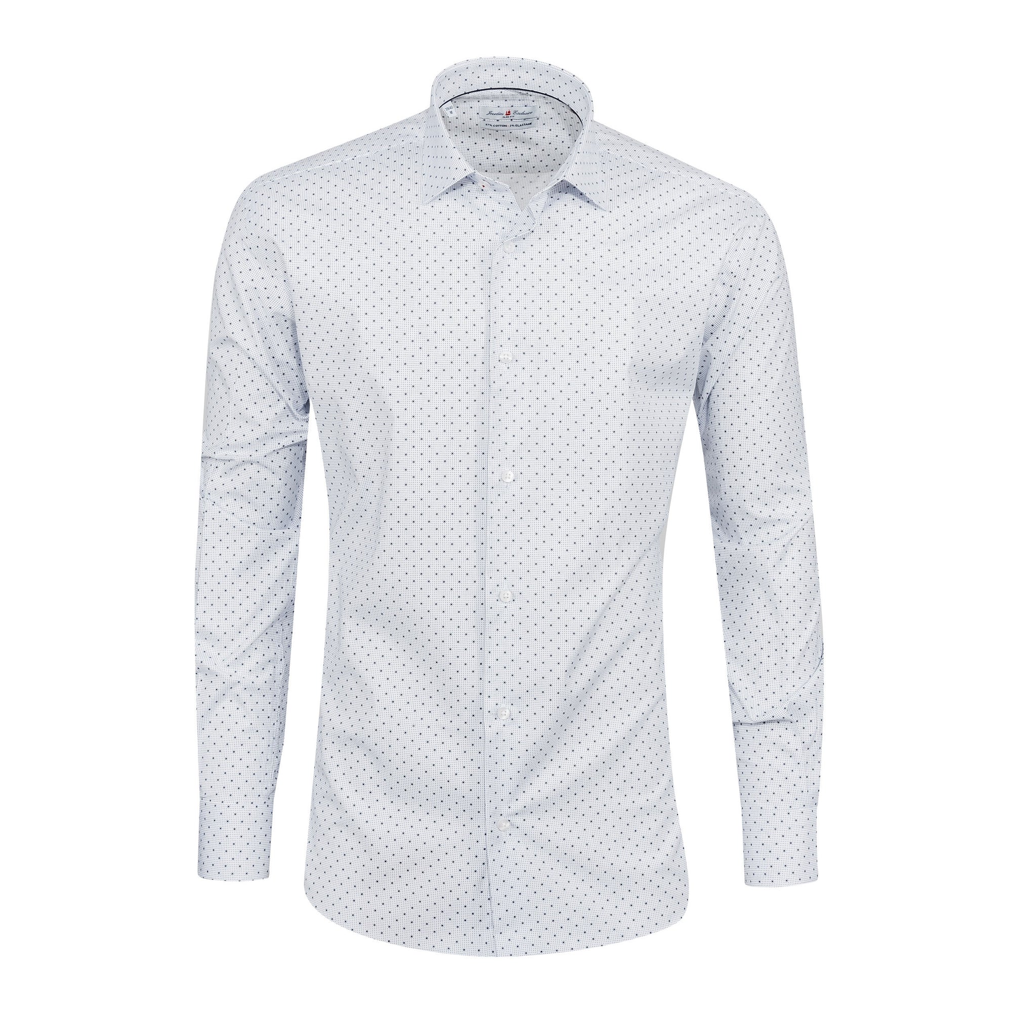 White - Navy Cotton Shirt