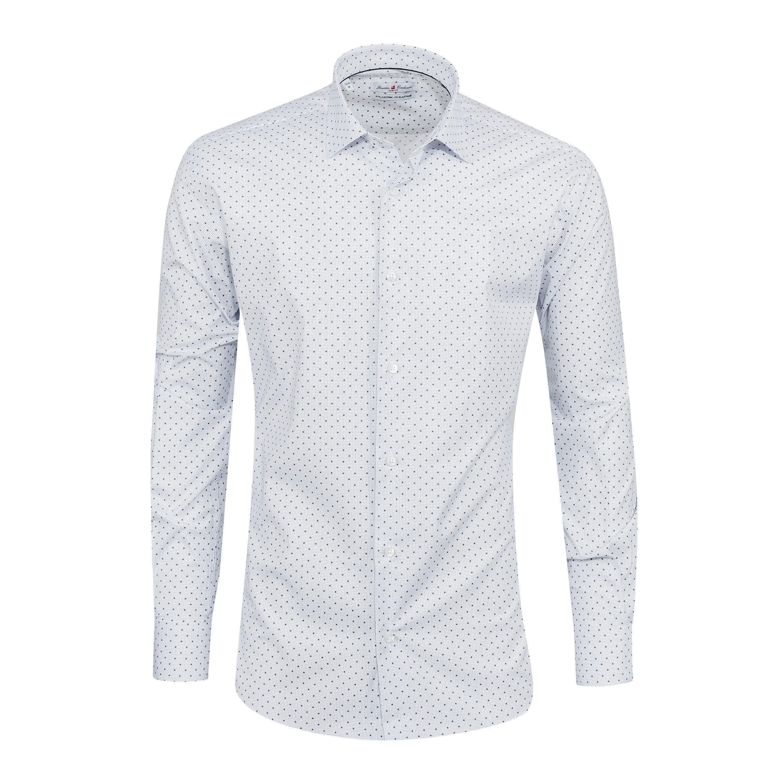 White - Navy Cotton Shirt