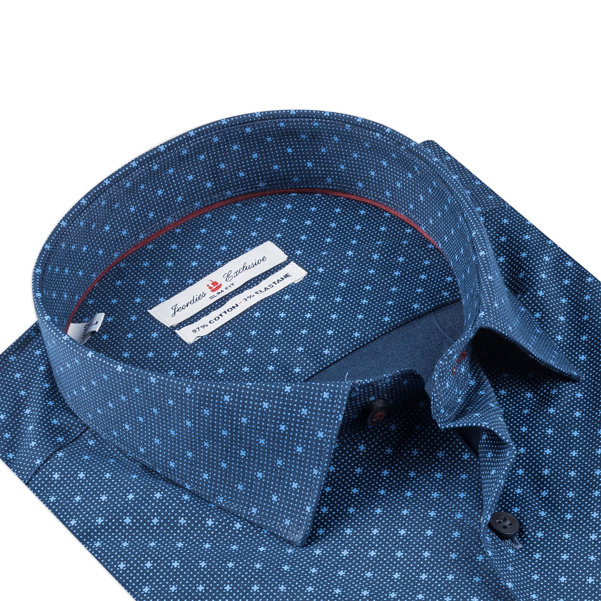 Navy - Sax Blue Cotton Shirt