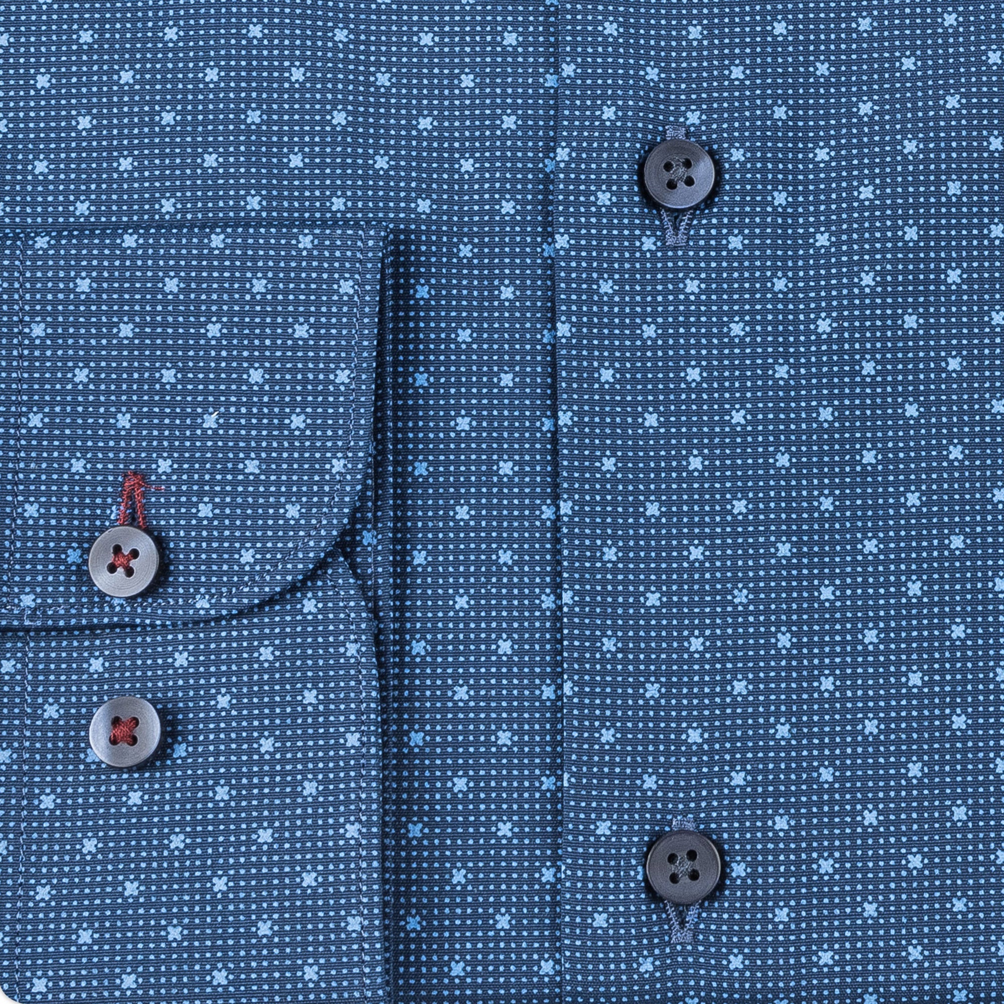 Navy - Sax Blue Cotton Shirt