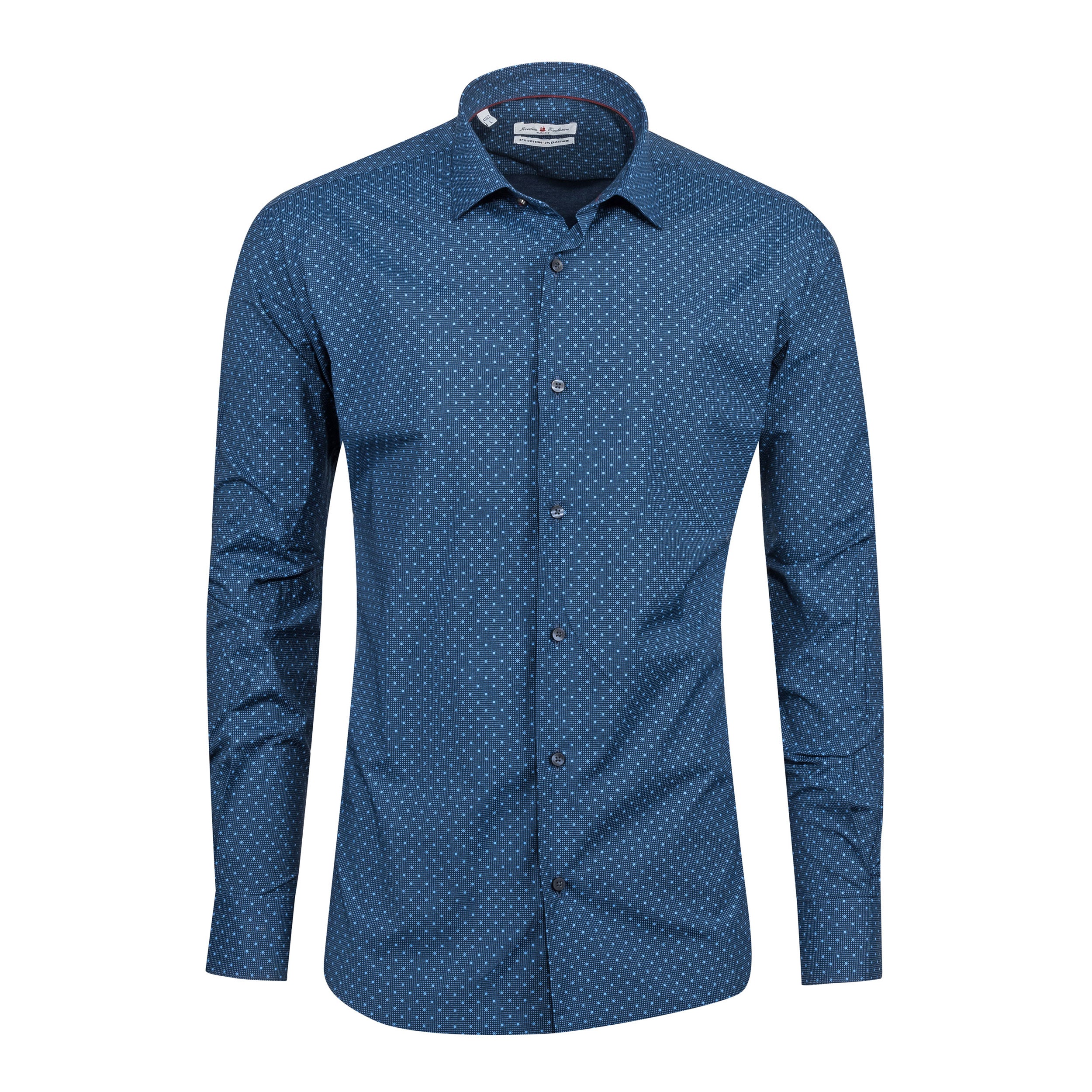 Navy - Sax Blue Cotton Shirt