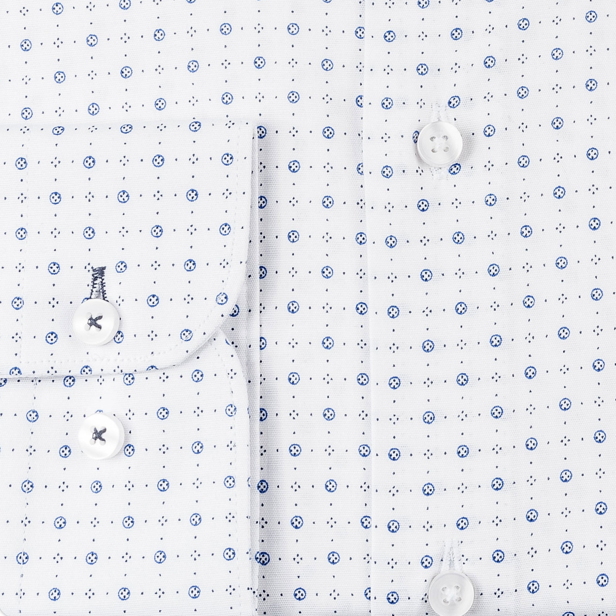 White - Sax Blue Cotton Shirt