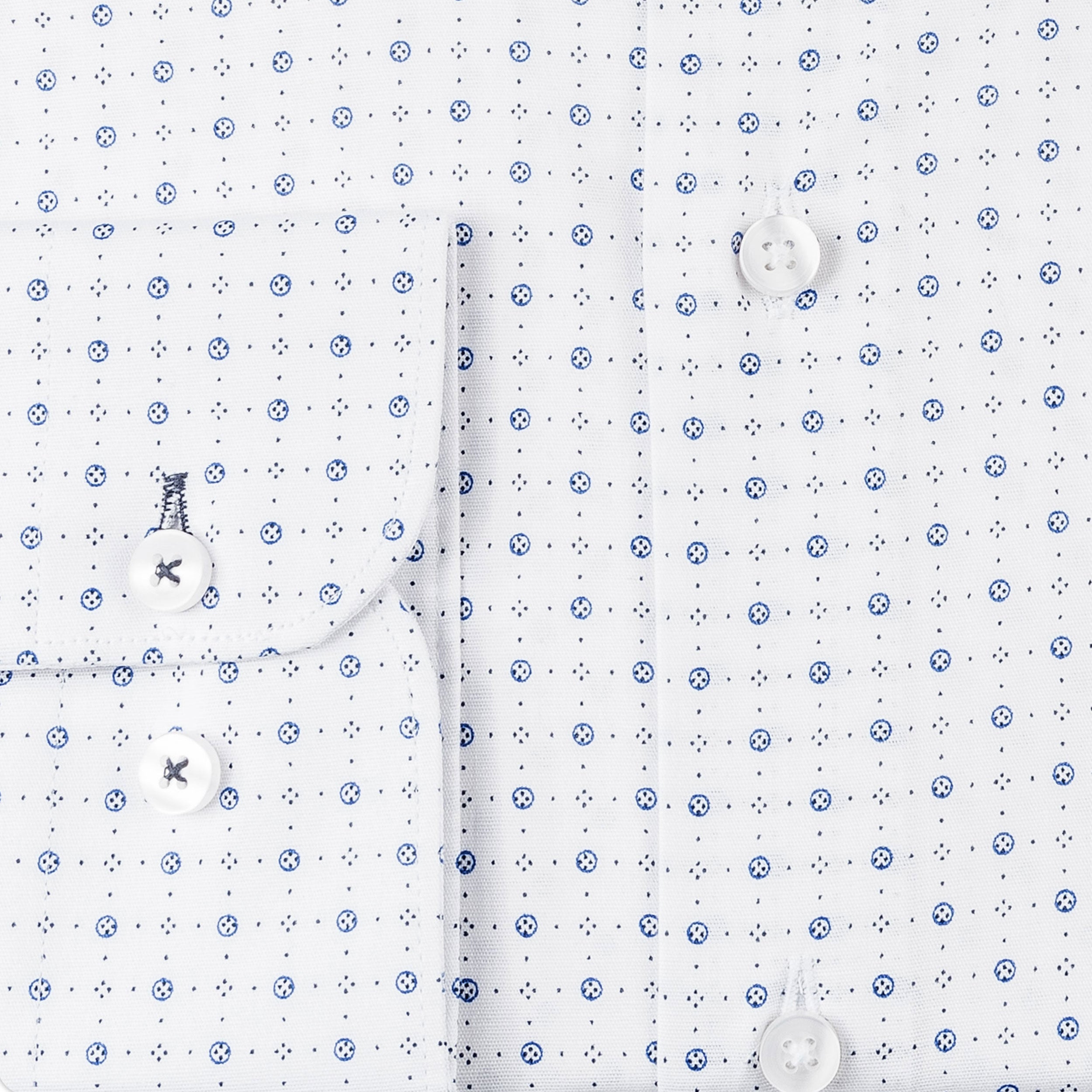 White - Sax Blue Cotton Shirt