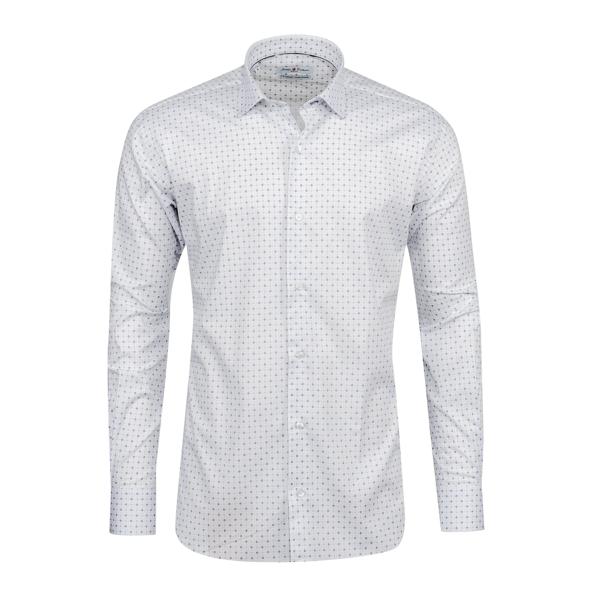 White - Sax Blue Cotton Shirt