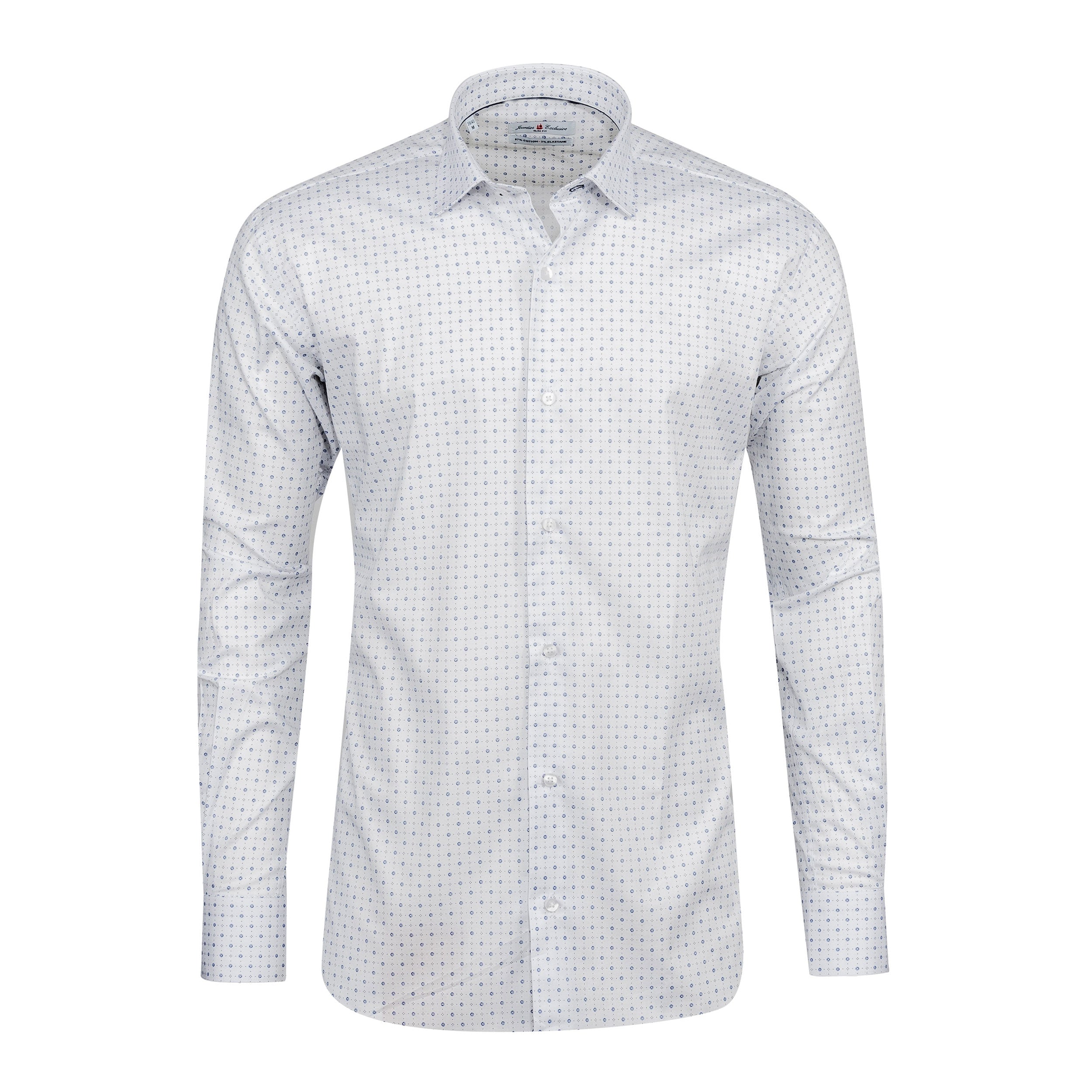 White - Sax Blue Cotton Shirt