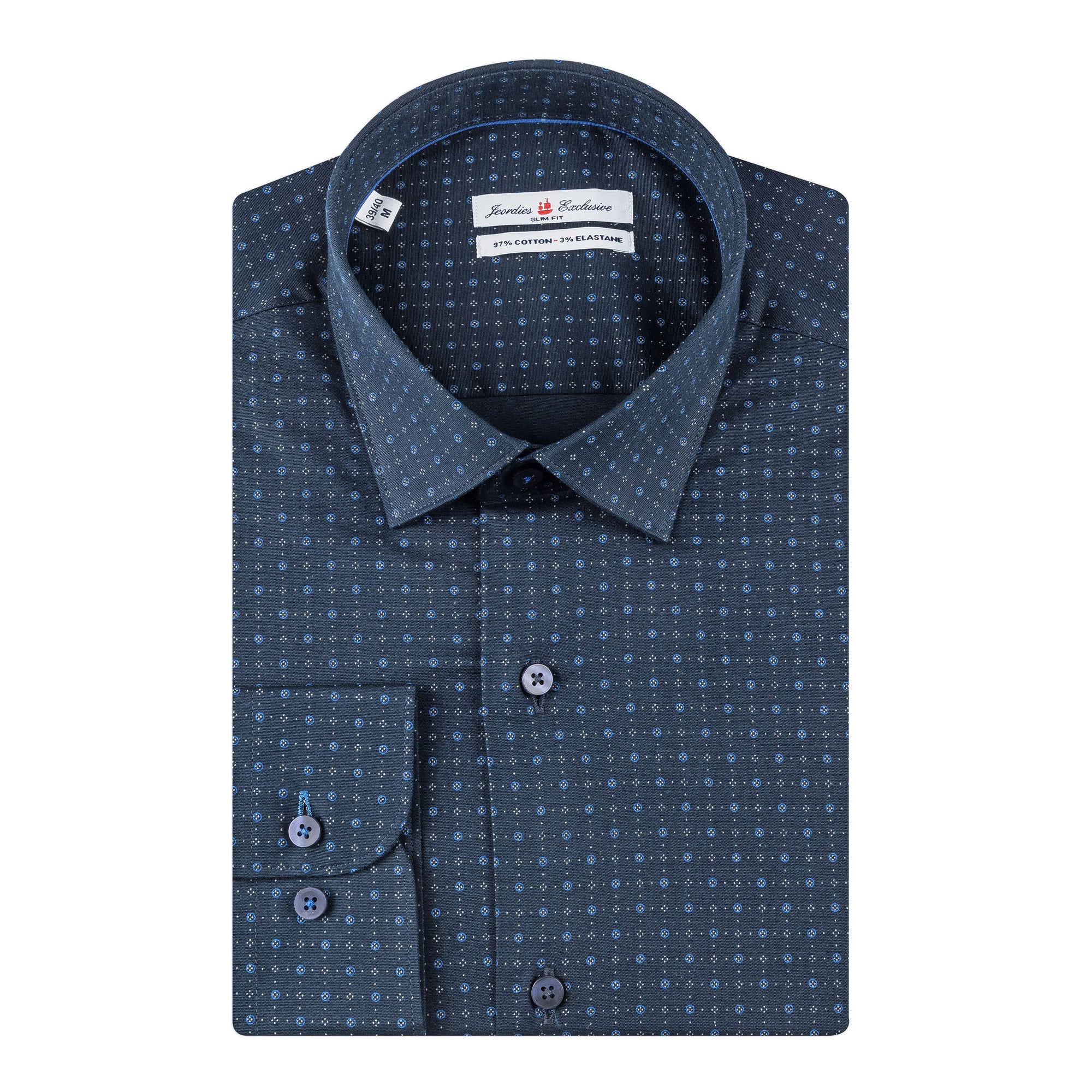 Navy - Sax Blue Cotton Shirt