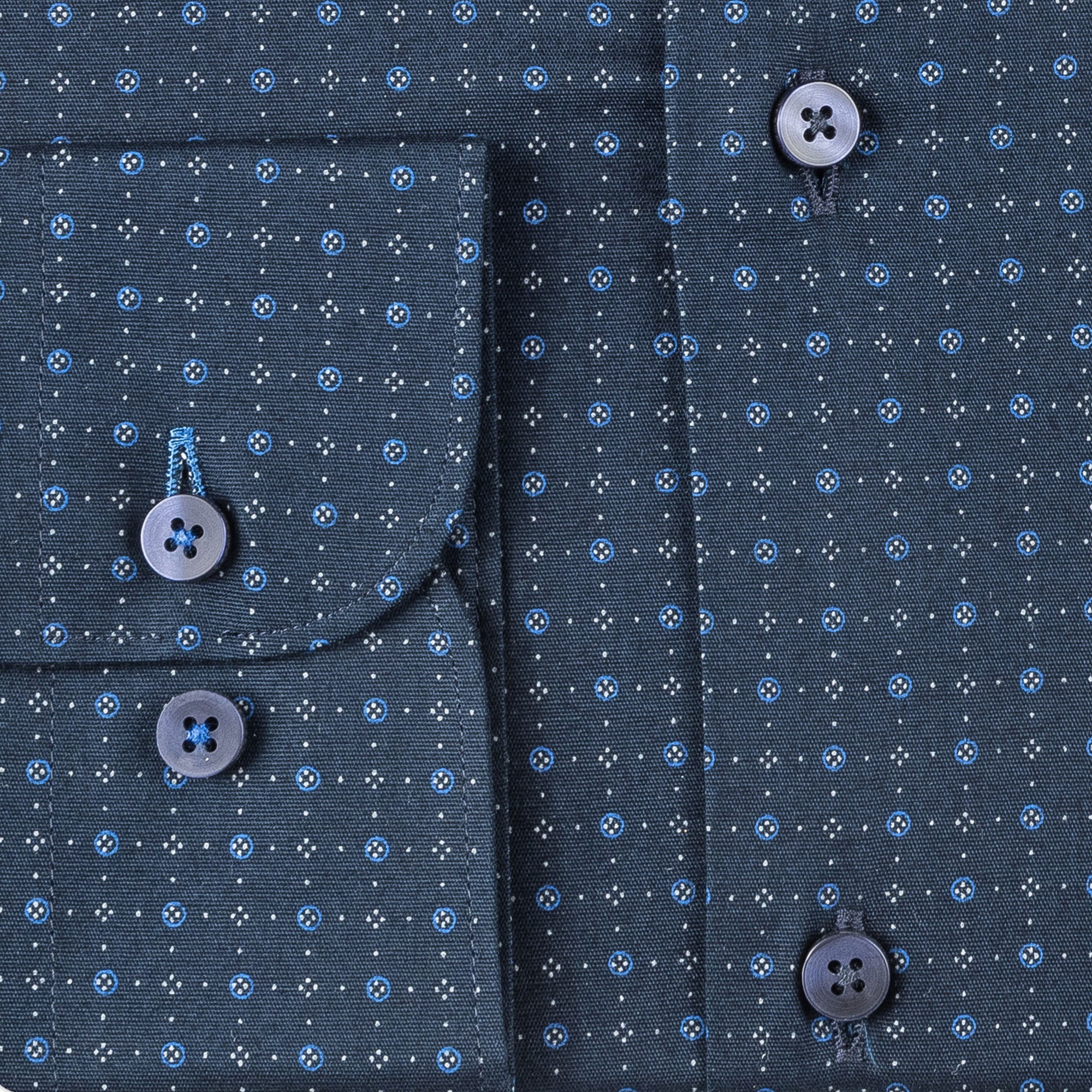 Navy - Sax Blue Cotton Shirt