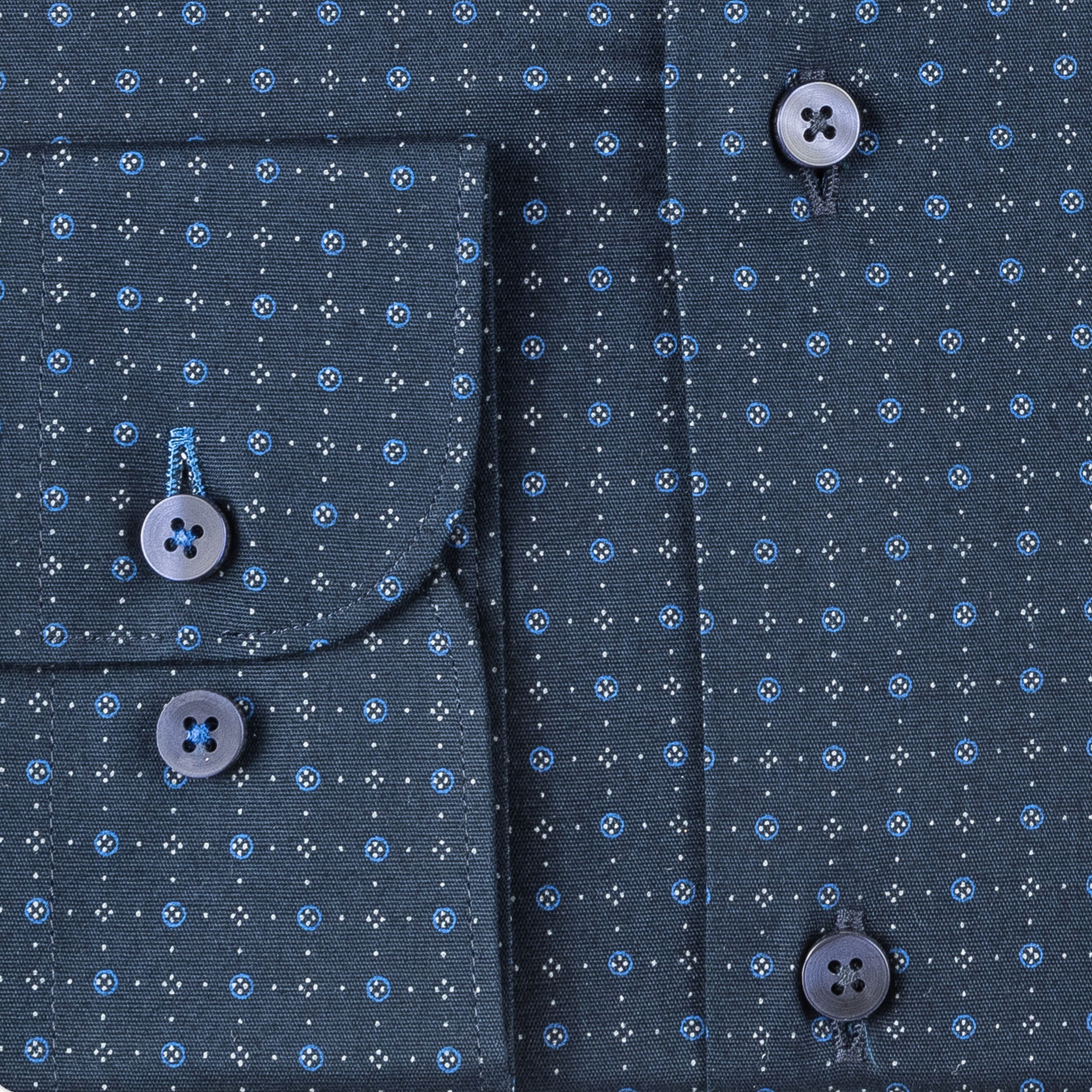 Navy - Sax Blue Cotton Shirt