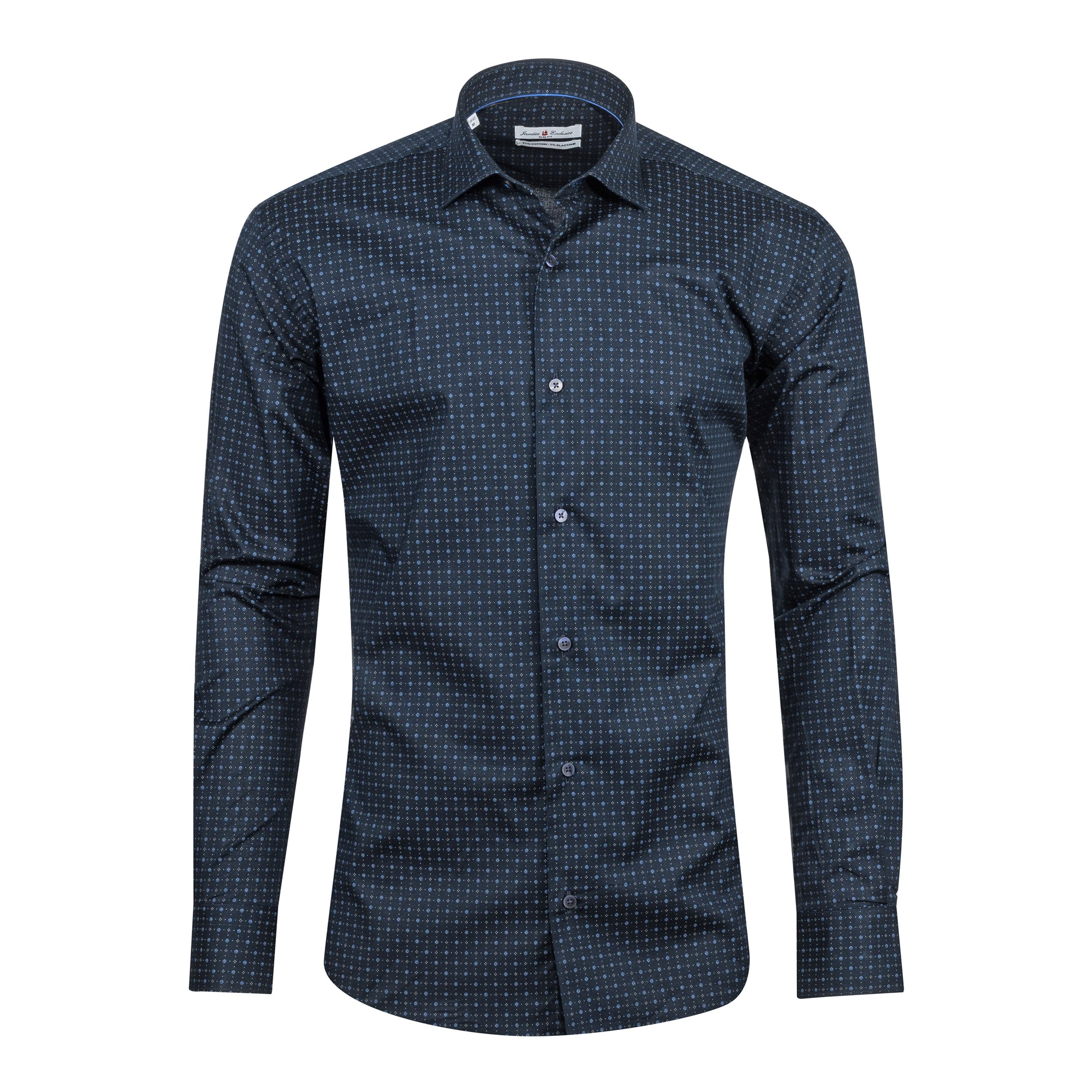 Navy - Sax Blue Cotton Shirt