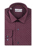 Burgundy - Grey Cotton Shirt