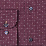 Burgundy - Grey Cotton Shirt