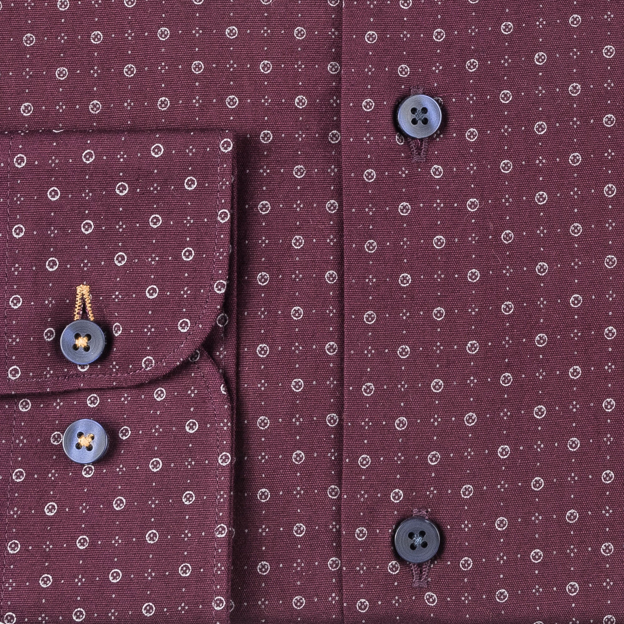 Burgundy - Grey Cotton Shirt