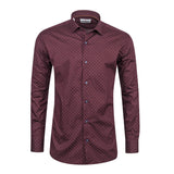 Burgundy - Grey Cotton Shirt