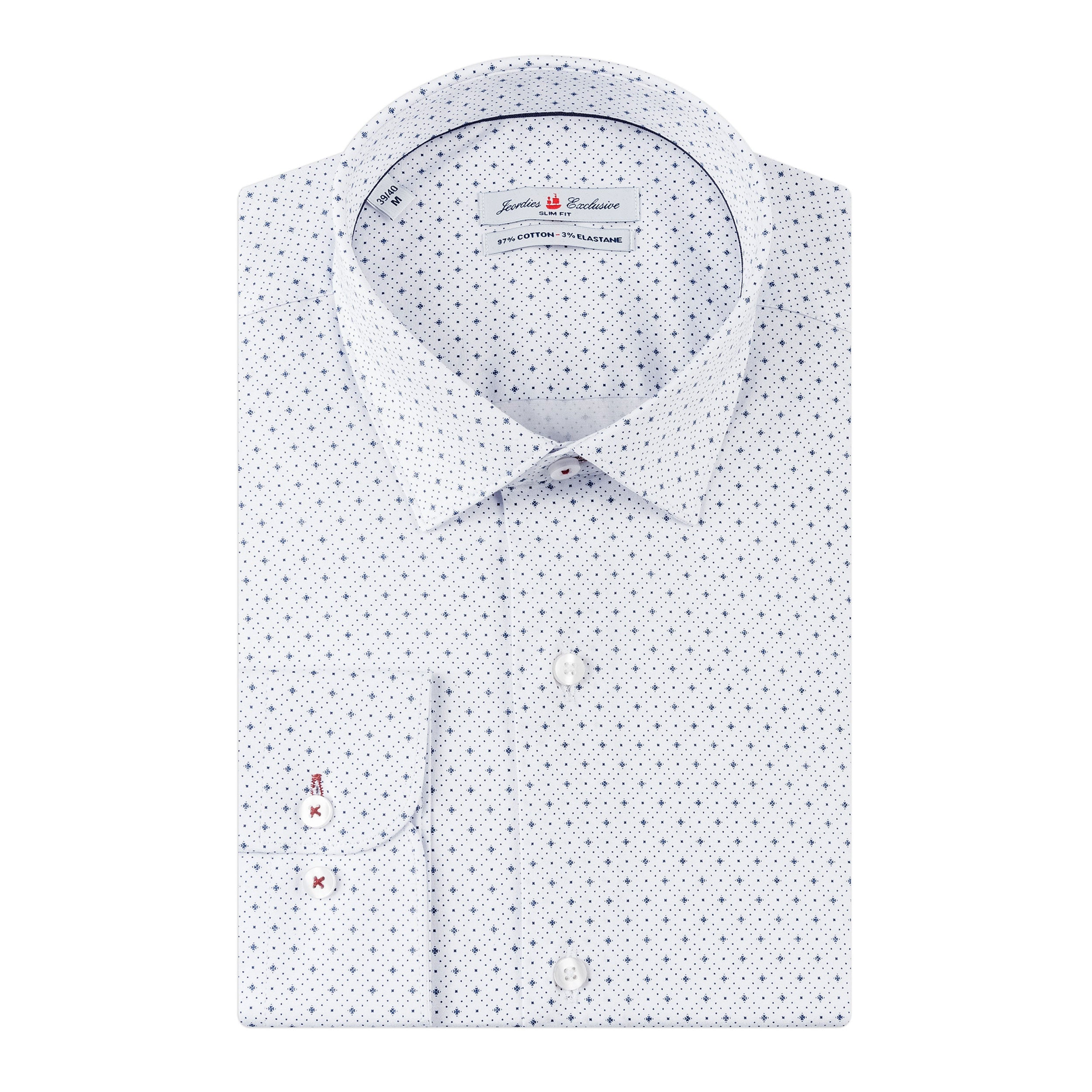 White - Navy Cotton Shirt