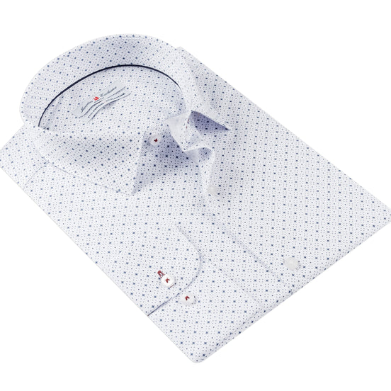 White - Navy Cotton Shirt